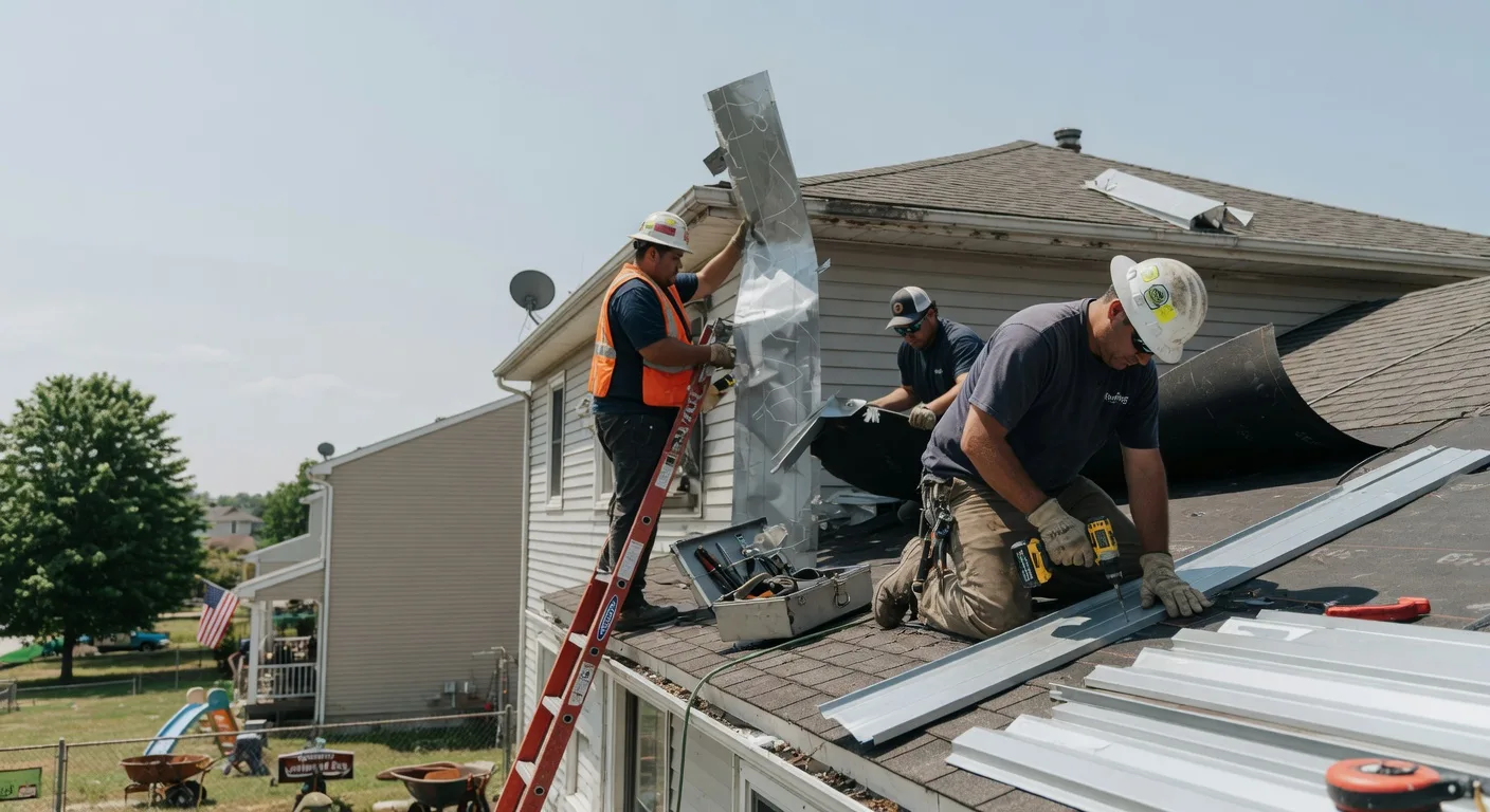 Storm Damage Metal Roof Repair in North Chatham, MA